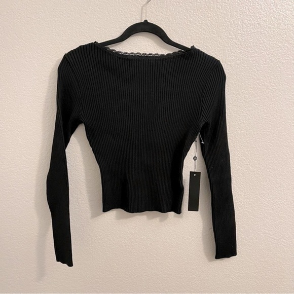Black ribbed sweater - Picture 1 of 5